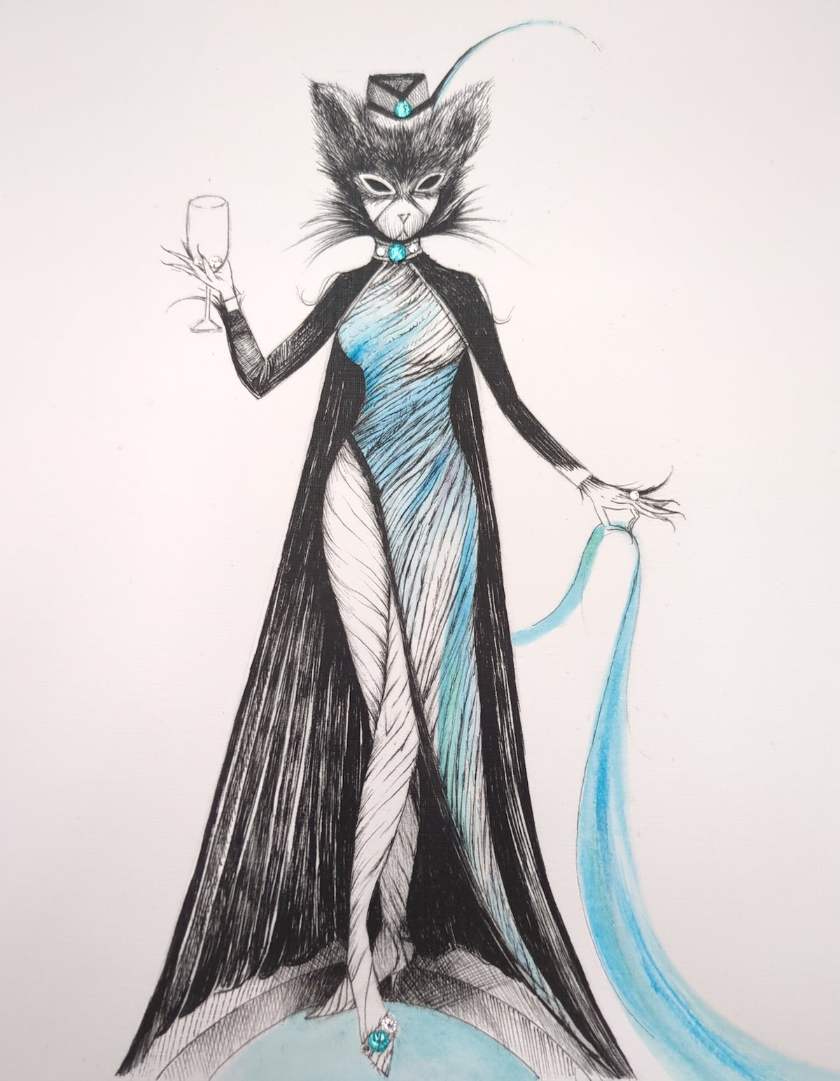 Cat lady blue