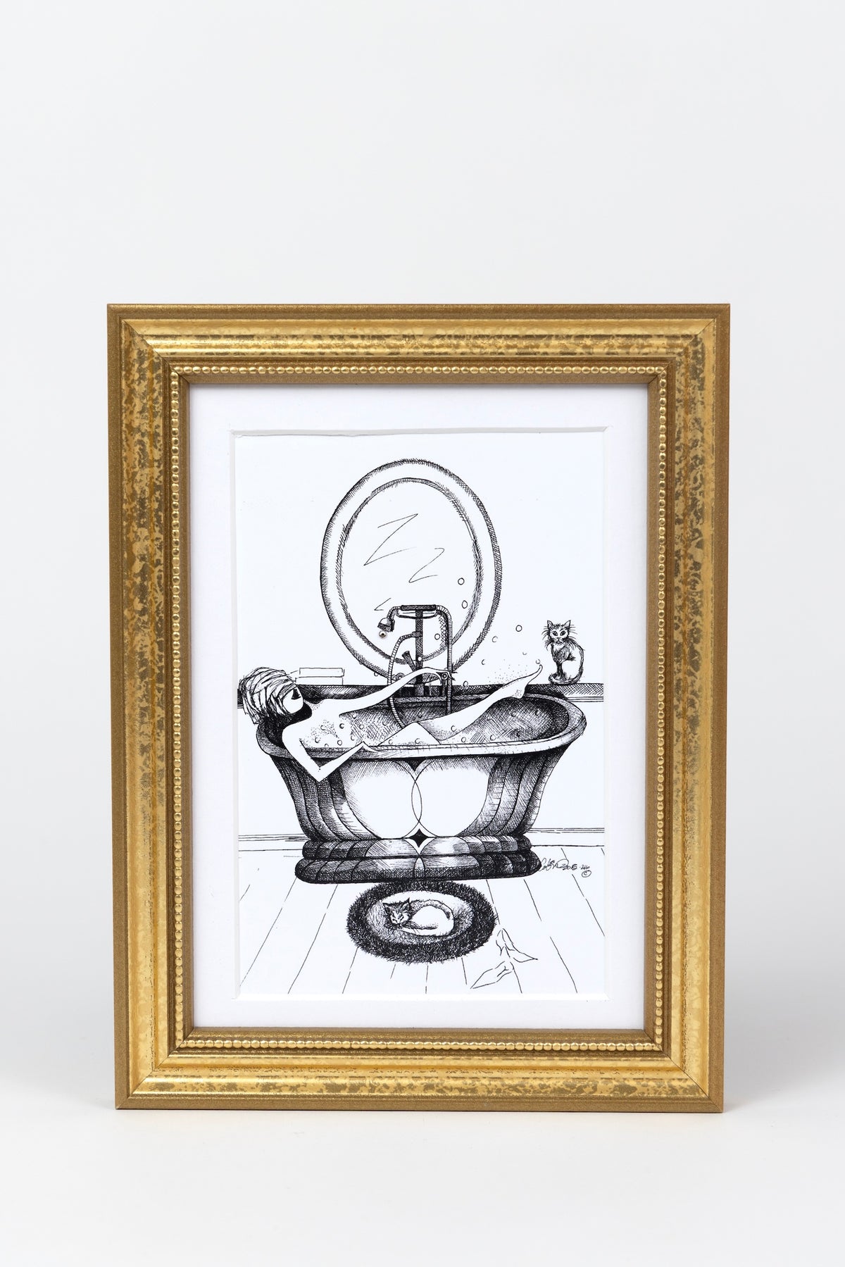 Turning On The Bubbles 5x7 matted art print, Chapter One of The Boudoir Suite trilogy