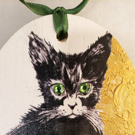 Midnight Whiskers — MeowCleeva® Pet Portrait Holiday Ornament