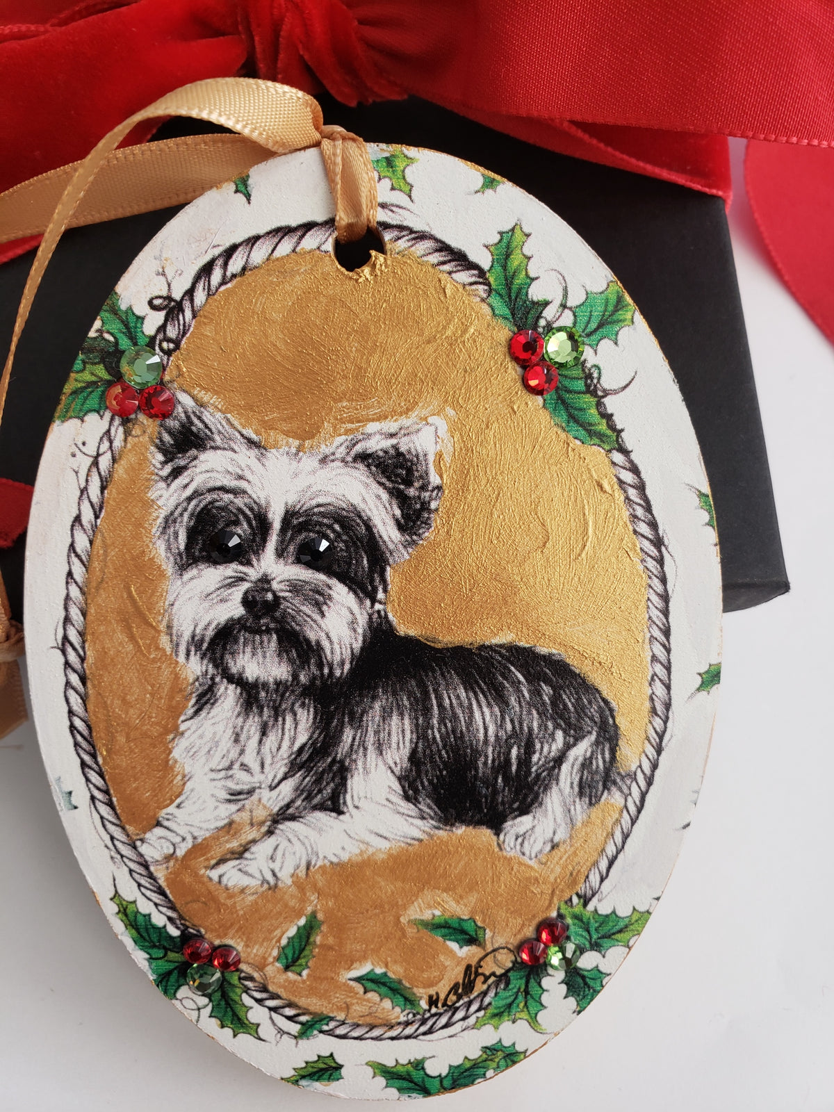 The Yorkshire Act — MeowCleeva® Pet Portrait Holiday Ornament