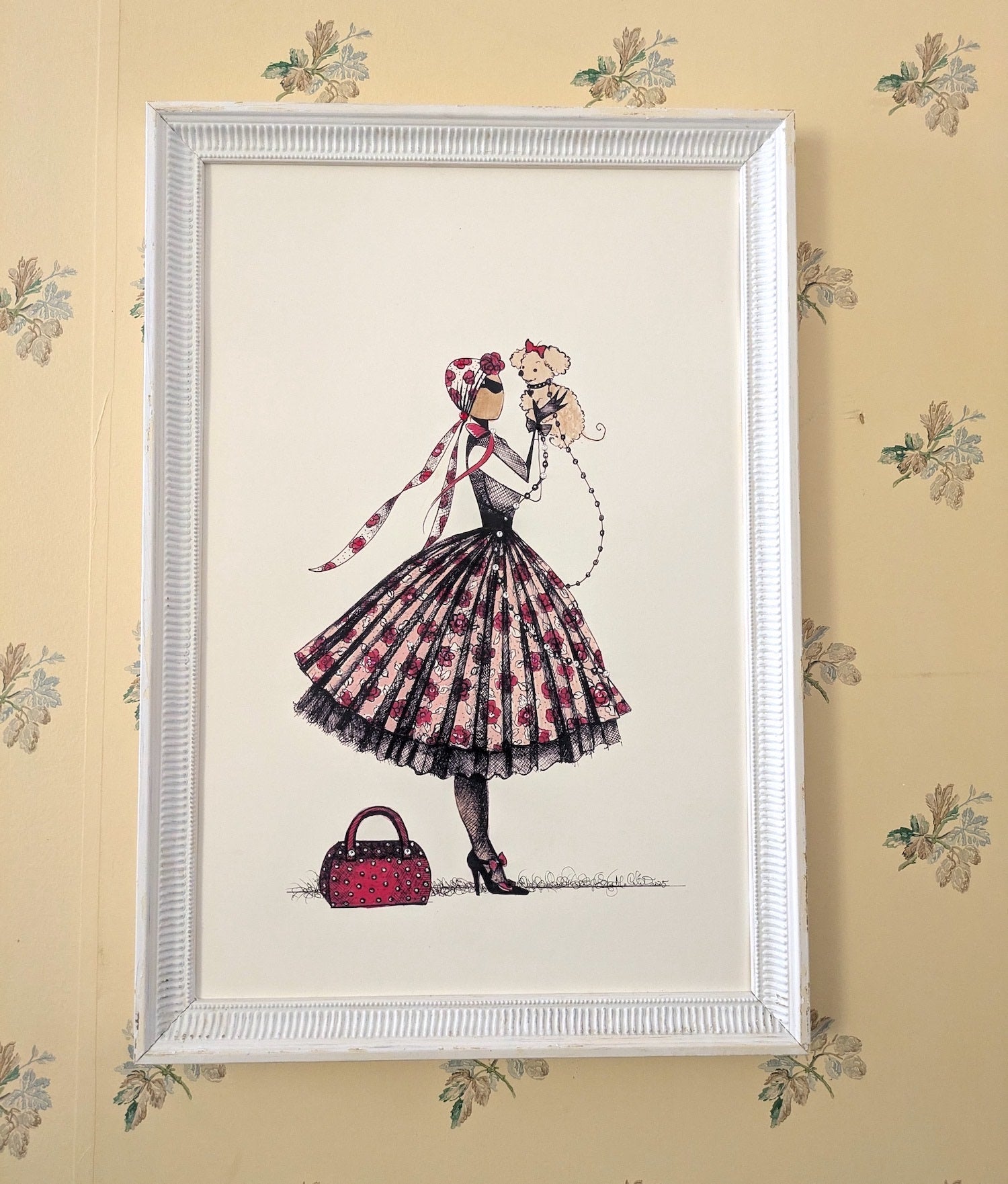 Nostalgic Floral Fashion Art